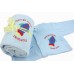Personalised Baby Boy Gift Set Sleepsuit & Blanket Boxed Cute Rocket Design Newborn Gift